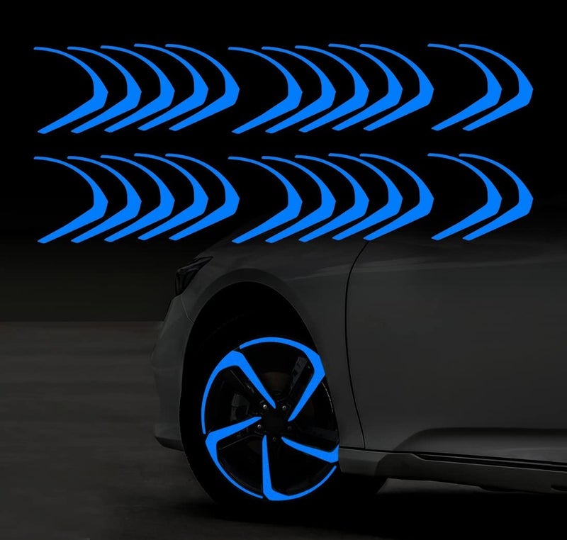 TOMALL Reflective Wheel Rim Stripe Decal Compatible with Honda Accord Sedan 2018 2021 Vinyl Waterproof Stickers for Car Night Reflective Safety Warning Overlay Decoration Decals for Car (Blue) - Image 1